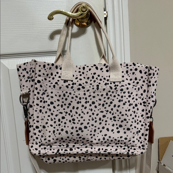 Pink and Black Polka Dot Tote Bag - Picture 3 of 3